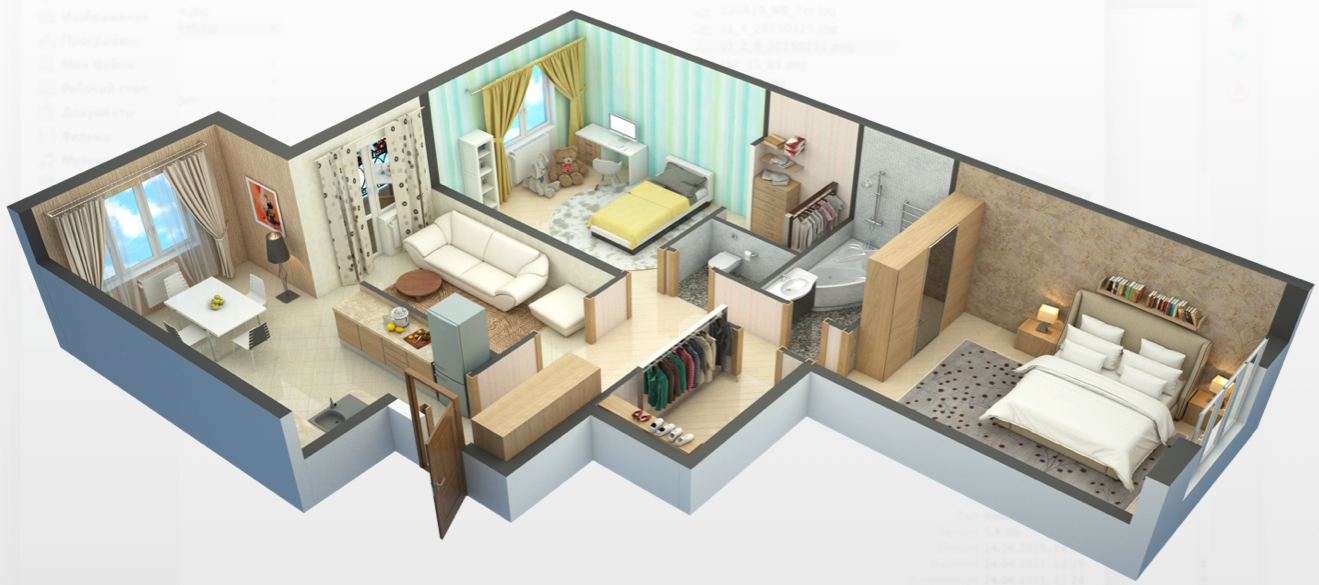 Планировки квартир на компьютере Ravelin - 3D floor plans