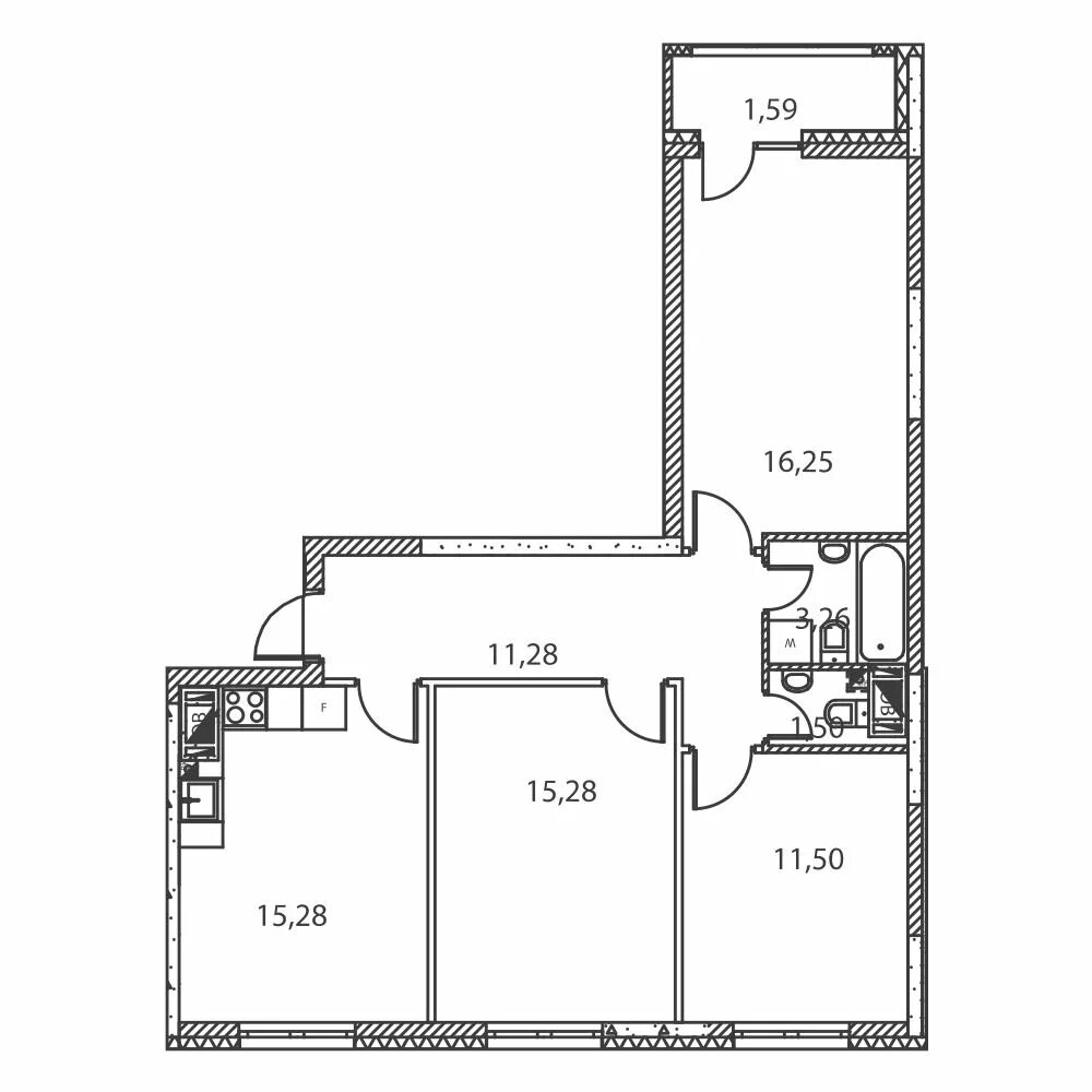 Планировки квартир новая москва Купить 3-комнатную квартиру, 75,9 м² в ЖК Лучи. Цена от застройщика ЛСР. Недвижи
