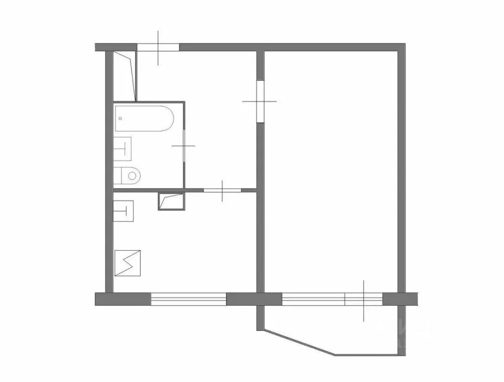 Планировки квартир п 44 однокомнатная Купить однокомнатную квартиру 37.8м² Кунцевская ул., 4К1, Москва, ЗАО, р-н Кунце