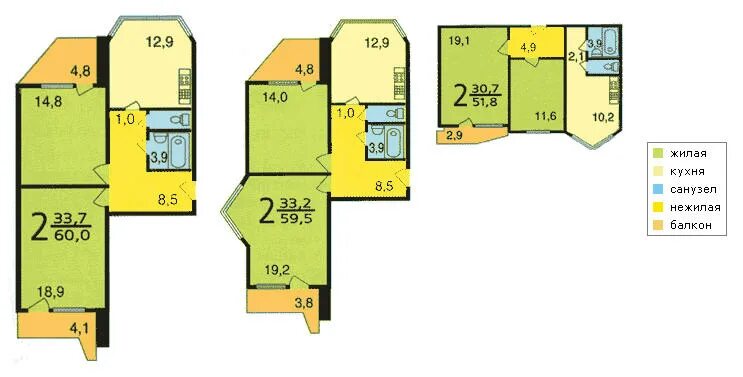 Планировки квартир п 44т с размерами Живёт кто в П-44Т - размеры 2-к и 3-к кв. - Мусор