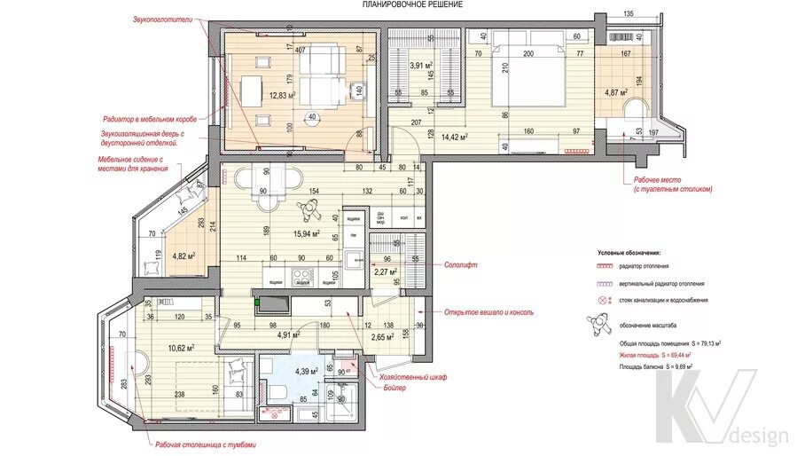 Планировки квартир п 44т с размерами Трехкомнатная квартира П-44Т в "Переделкино Ближнее", Новая Москва