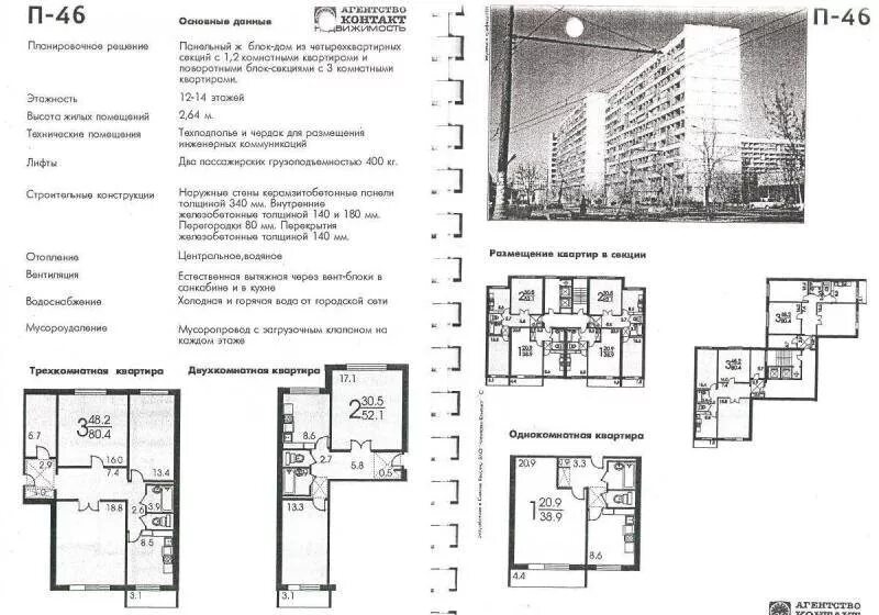 Планировки квартир п 46 с размерами Московские панельные и блочные дома. Часть шестая. Серии П-46 и П-47 - DRIVE2