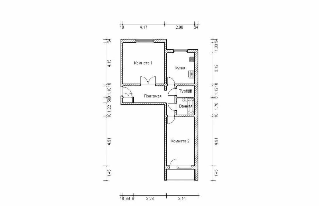 Планировки квартир п 46 с размерами Аренда двухкомнатной квартиры Москва, метро Отрадное, Алтуфьевское шоссе 34А, це
