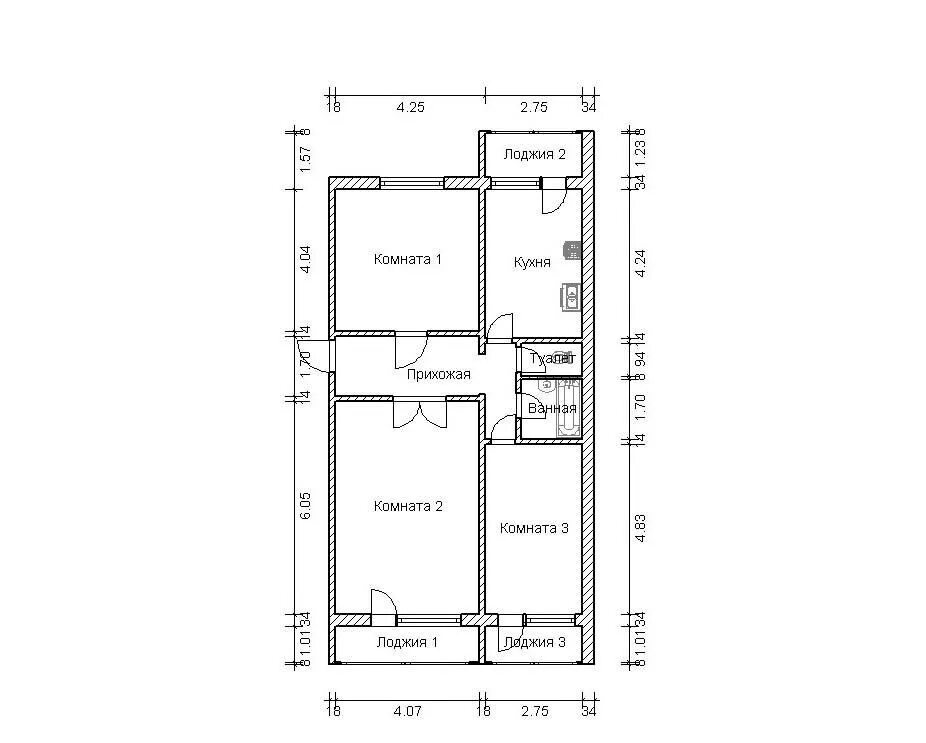 Планировки квартир п 46 с размерами Продажа трёхкомнатной квартиры Москва, метро Волжская, улица Чистова 12, цена 13
