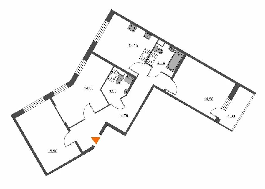 Планировки квартир петербурга Продажа 3-комнатной квартиры 81,9 м² по адресу Санкт-Петербург, жилой комплекс П