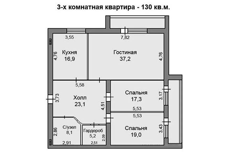 Планировки квартир размеры комнат Площадь трехкомнатной квартиры фото - DelaDom.ru