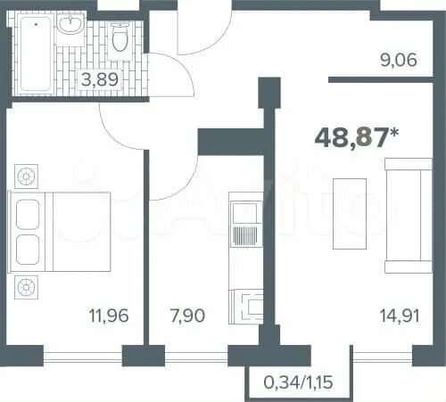 Планировки квартир ростов на дону 2-к квартира, 49 м², 5/25 эт. на продажу в Ростове-на-Дону Купить квартиру Авито