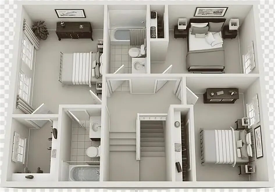 Планировки квартир с двумя санузлами Ideas de diseño para apartamentos de dos habitaciones