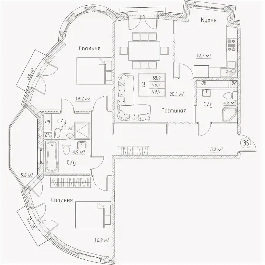 Планировки квартир санкт петербург Продажа 3-комнатной квартиры 112 м² без посредников по адресу Санкт-Петербург, у