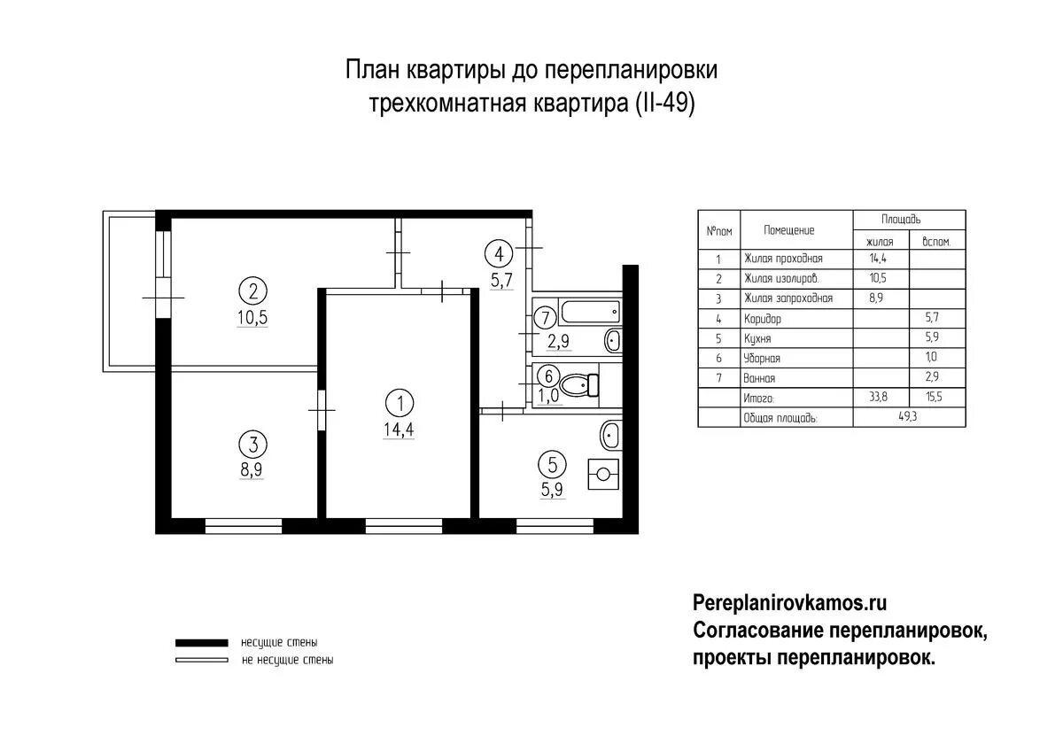 Планировки квартир серия ii 49 Серия дома II-49 - планировка квартир и варианты перепланировки. Обзор.