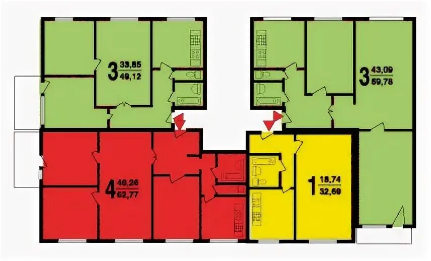 Планировки квартир серия ii 49 П 49 д схема отопления фото