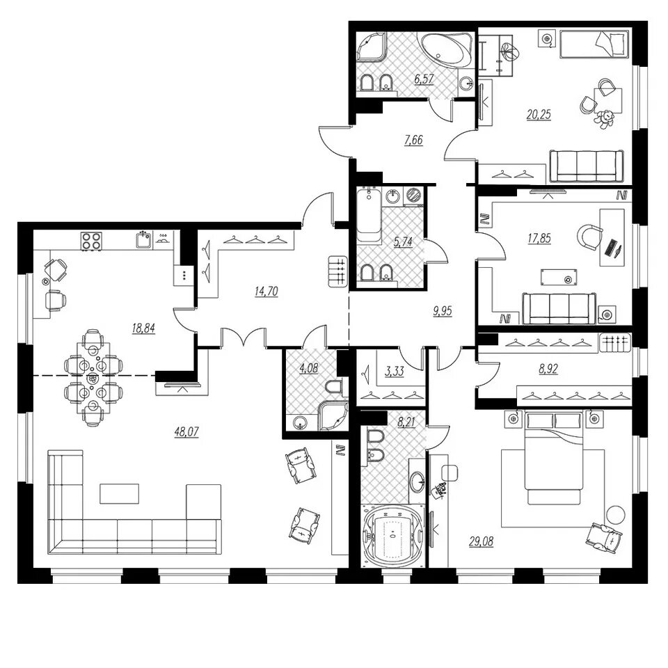 Планировки квартир спб Продажа квартиры 206 м2 ул. Петровская коса, 6к1