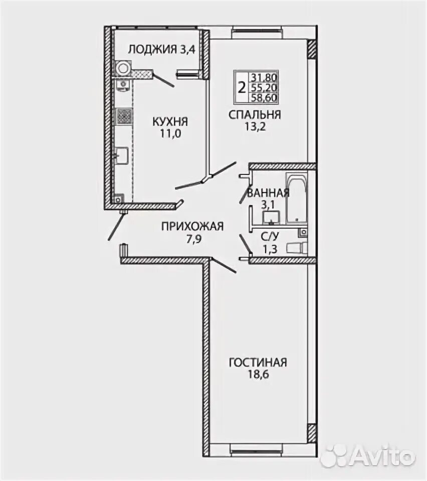 Планировки квартир ставрополь 2-к квартира, 58 м², 3/18 эт. - купить, продать, сдать или снять в Ставропольско