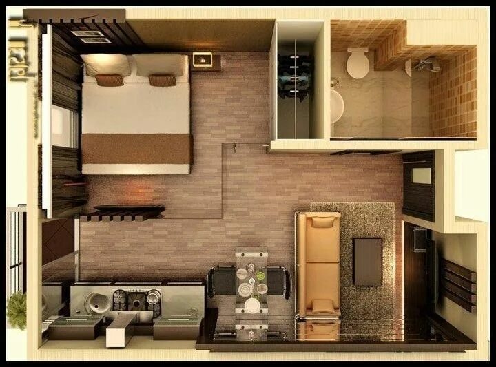 Планировки квартир студий фото Philippine Real Estate - MyKingList.com Small apartment design, Small apartment 