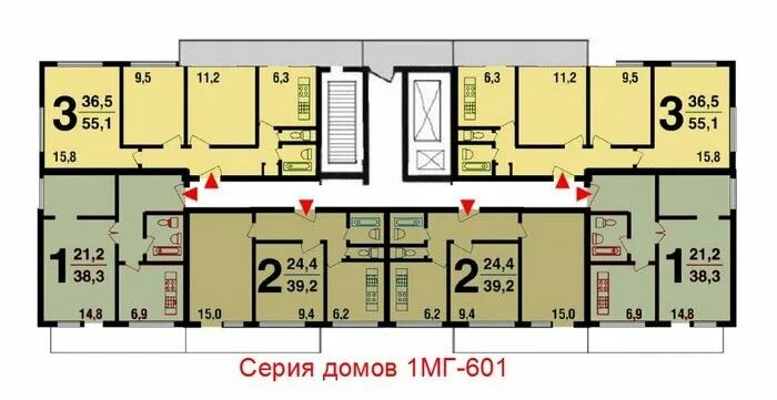 Планировки квартир в панельных домах 17 этажей Дома серии 1МГ-601 Все про ремонт квартиры