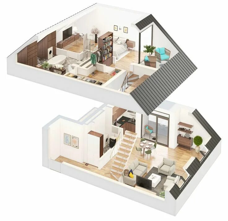 Планировки квартир в современных домах ПЛАНИРОВКИ 3D Tiny house design, Sims house plans, Small house plans