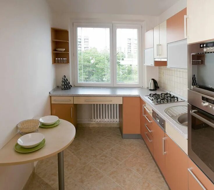 Планировки маленьких кухонь с окном Atypická kuchyně do bytu - 069 Gabon Brno, kuchyňské studio