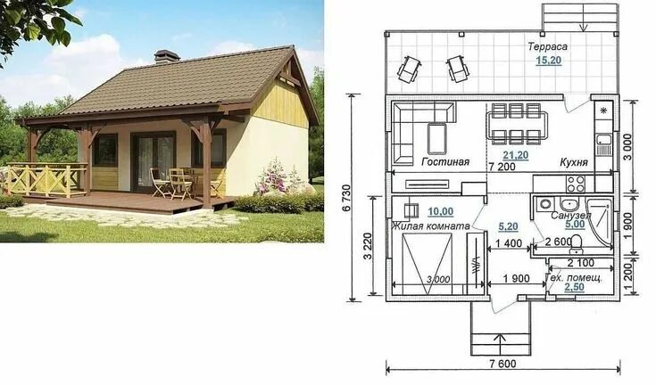Планировки маленьких одноэтажных домов Planos de casas pequeñas - opciones de planificación y diseño Архитектурный диза