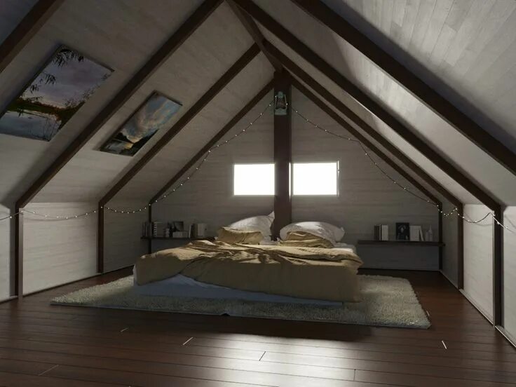 Планировки мансарды фото мансардный этаж, Constantine Ponomarev Home, Outdoor bed, Interior