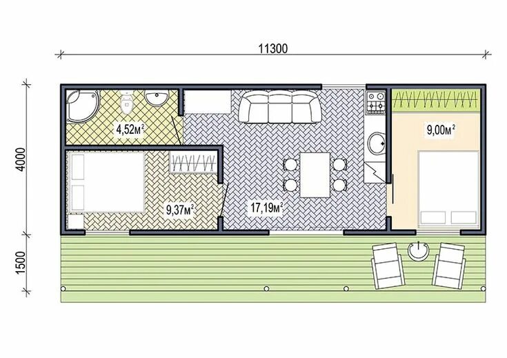 Планировки модульных домов одноэтажных Модульный дом Smart 40 кв. м Summer house, House, Floor plans