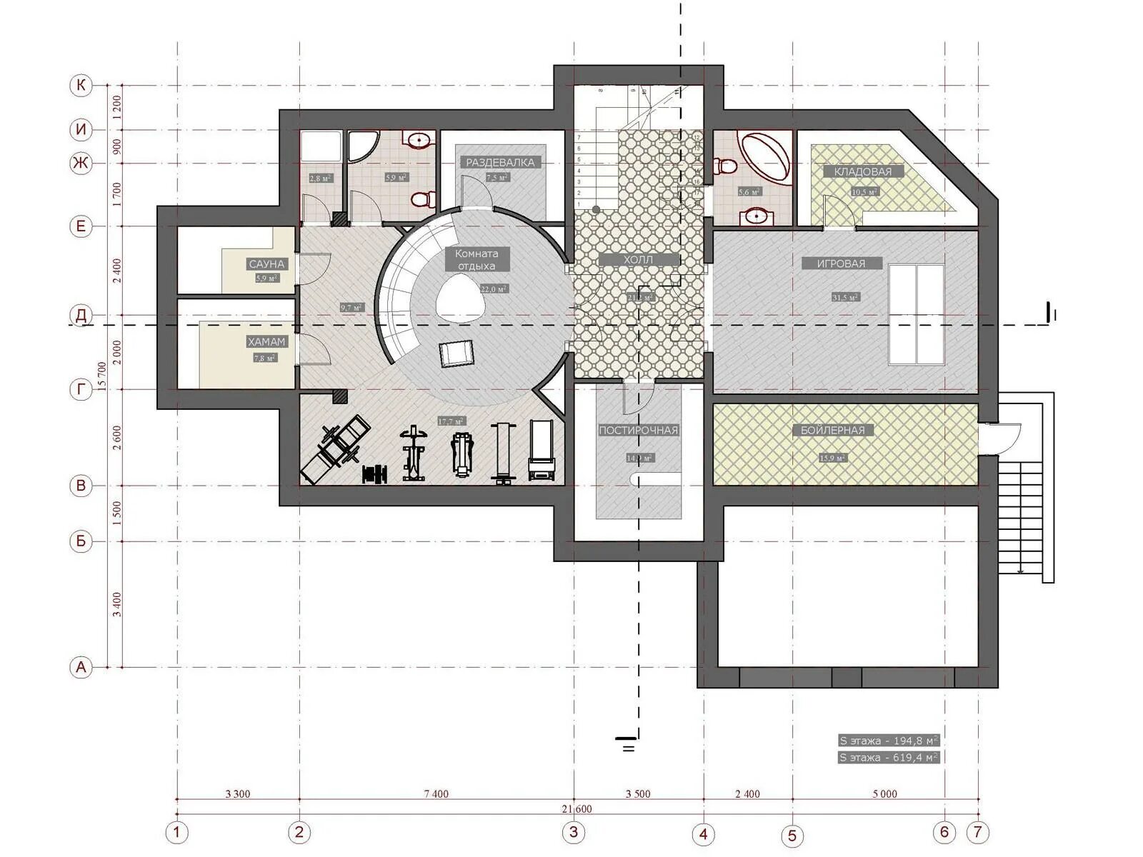 Планировки монолитных домов Проект дома "Ройал" - Строительство домов в "Stone Wood House"