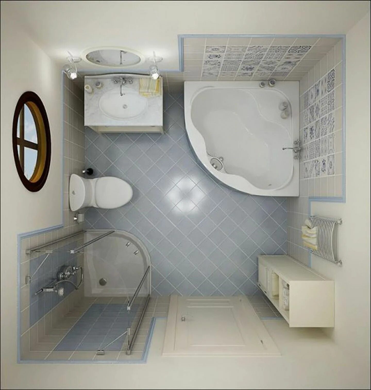 Планировки небольшой ванной комнаты Corner Bathtub Shower - How To Choose The Best? - Ideas on Foter Simple bathroom