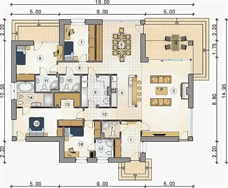 Планировки одноэтажных коттеджей 350 ideas de A construir! casas, planos de casas, diseños de casas