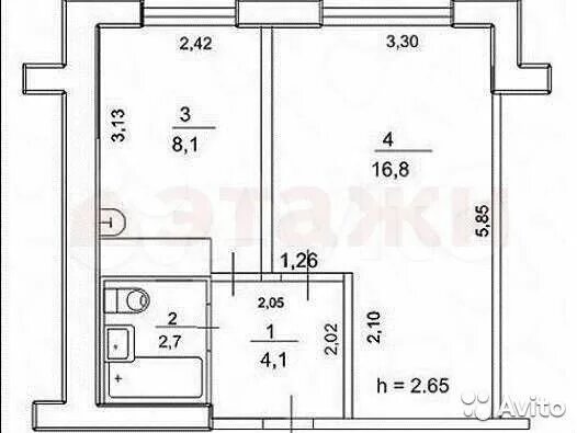Планировки однокомнатных квартир тольятти 1-к квартира, 31.7 м², 4/16 эт. в аренду Тольятти Снять квартиру Авито