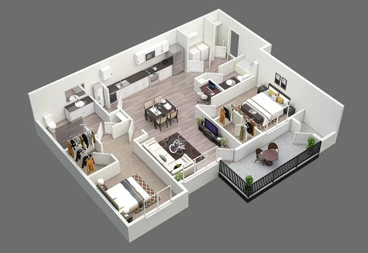 Планировки постройки квартир 2 Bed 2 Bath 1103sf House floor design, Small house design plans, Guest house pl
