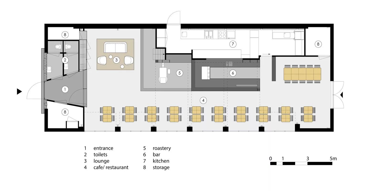 Планировки ресторанов примеры Gallery of Capriole Café / Bureau Fraai - 18 Cafe floor plan, Loft cafe, Cafe de