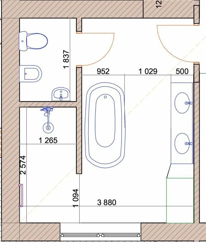Планировки санузлов на 2 этажах Pin de Elena Marina en Дом Baños, Muebles