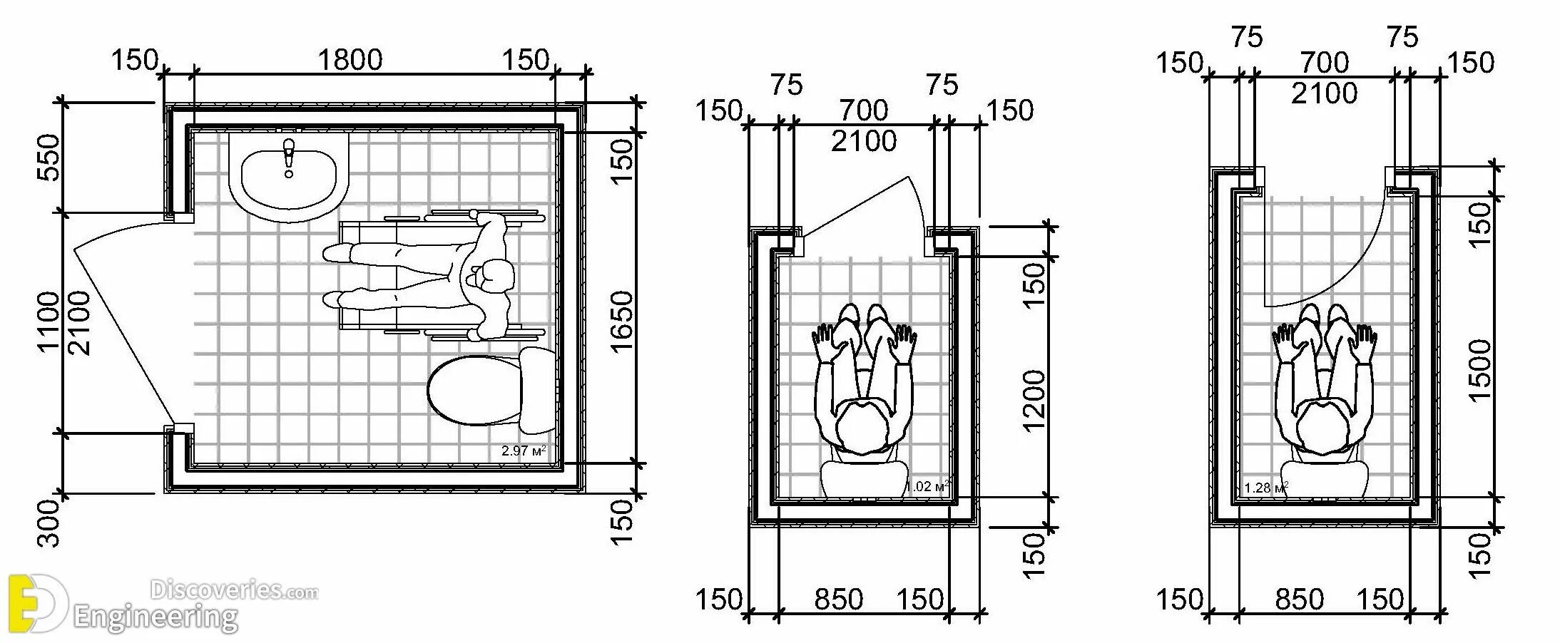 Планировки санузлов на 2 этажах Pin on Architectural Engineering