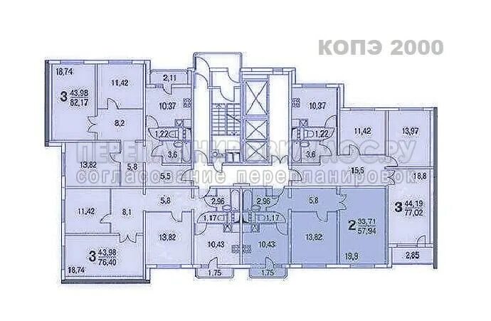 Планировки серии копэ 22 этажа КОПЭ-2000