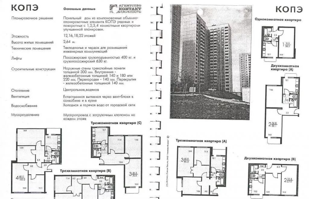 Планировки серии копэ 22 этажа Продажа двухкомнатной квартиры Москва, метро Алма-Атинская, улица Борисовские Пр