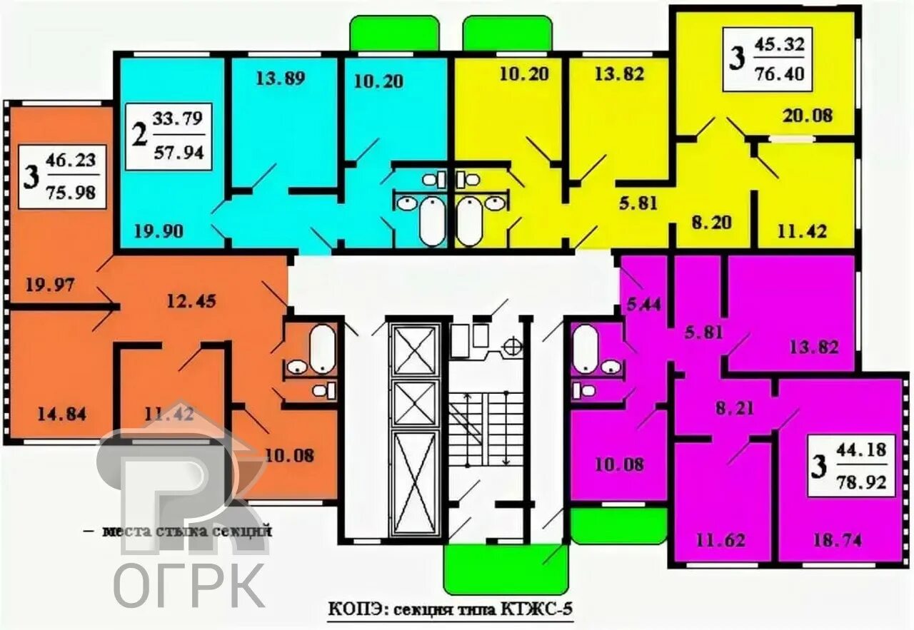 Планировки серии копэ 22 этажа Купить 2-комнатную квартиру, № 328549