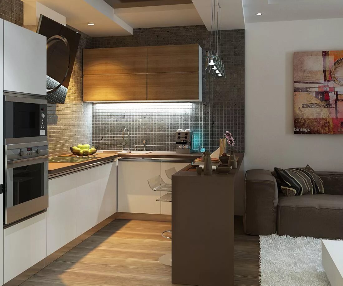 Планировки совмещенных кухонь Интересный дизайн кухни-гостиной Apartamentos pequenos, Cozinha conjugada, Decor