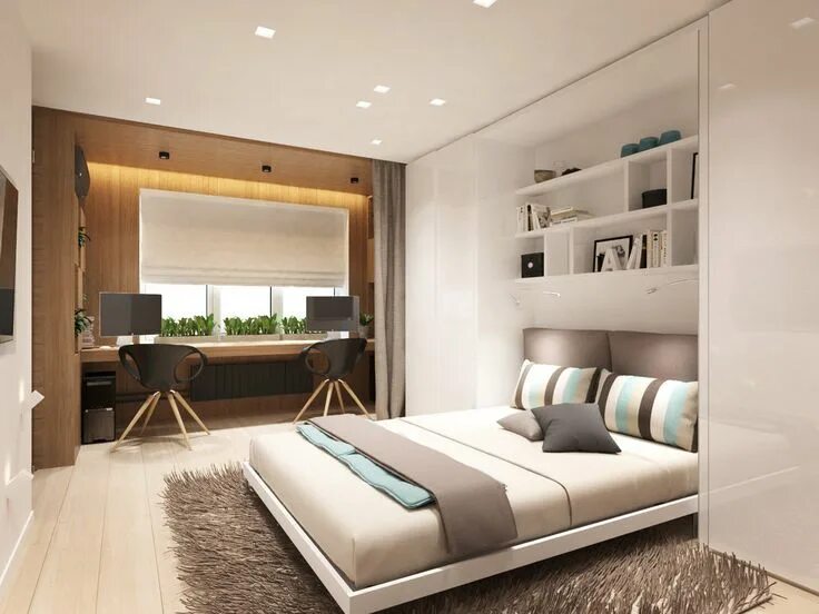 Планировки спальни с рабочей зоной 4 Super Tiny Apartments Under 30 Square Meters Includes Floor Plans Small apartm