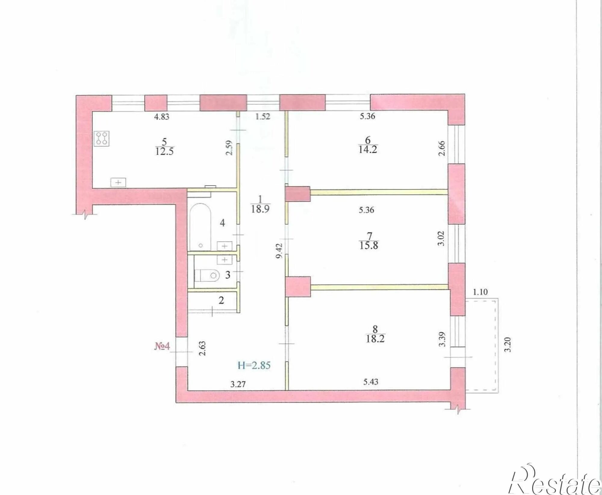 Планировки сталинских квартир План 3 комнатной квартиры сталинка