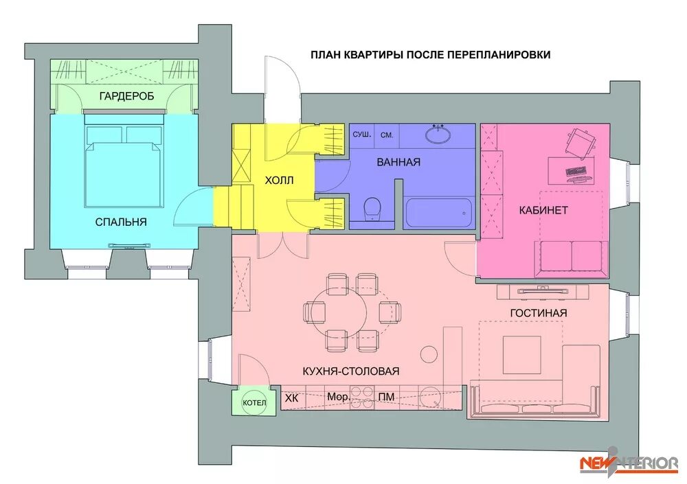Планировки старых 2 комнатных квартир Дизайн интерьера, интерьер квартиры, интерьер коттеджа, дизайн квартир и дизайн 