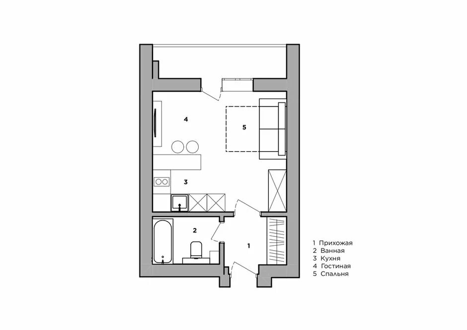 Планировки студии 25 кв м фото Маленькая яркая студия для молодой семьи - INMYROOM