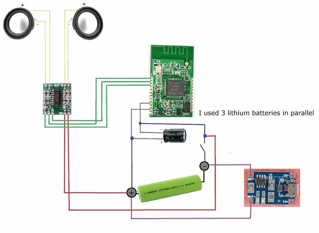 Плата блютуз как подключить Portable Bluetooth Speaker 2x3W Finished ! Bluetooth speakers portable, Bluetoot