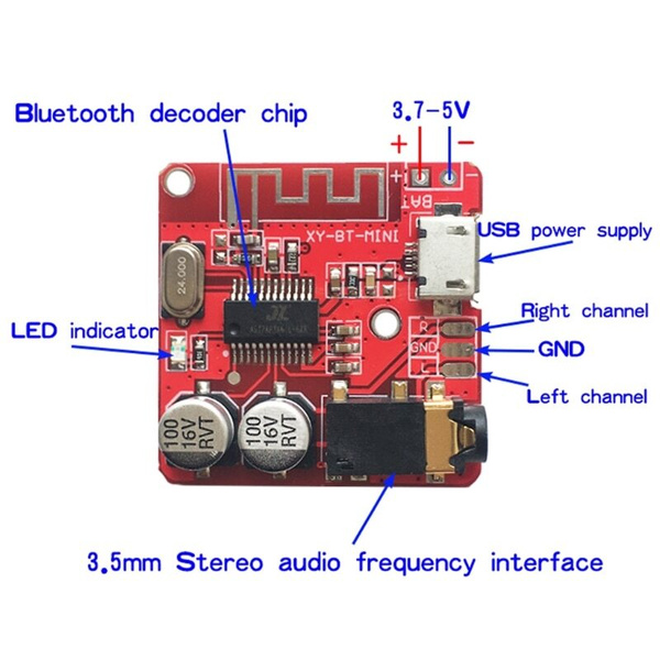 Плата блютуз как подключить Модуль Bluetooth 5.0 аудио приемника XY-BT-Mini - купить с доставкой по выгодным