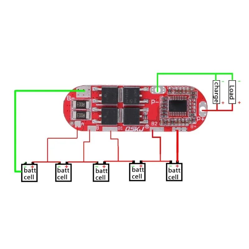 Плата для подключения датчиков 3S 12.6V 4S 16.8V 5S 21V 18650 Li-ion Lithium Battery Protection Charging Board 