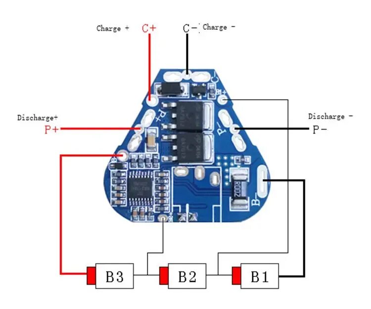 Плата для подключения датчиков Защитная плата 3S 10A 11,1 V li-ion DIY BMS PCM без балансировки для LicoO2 Limn