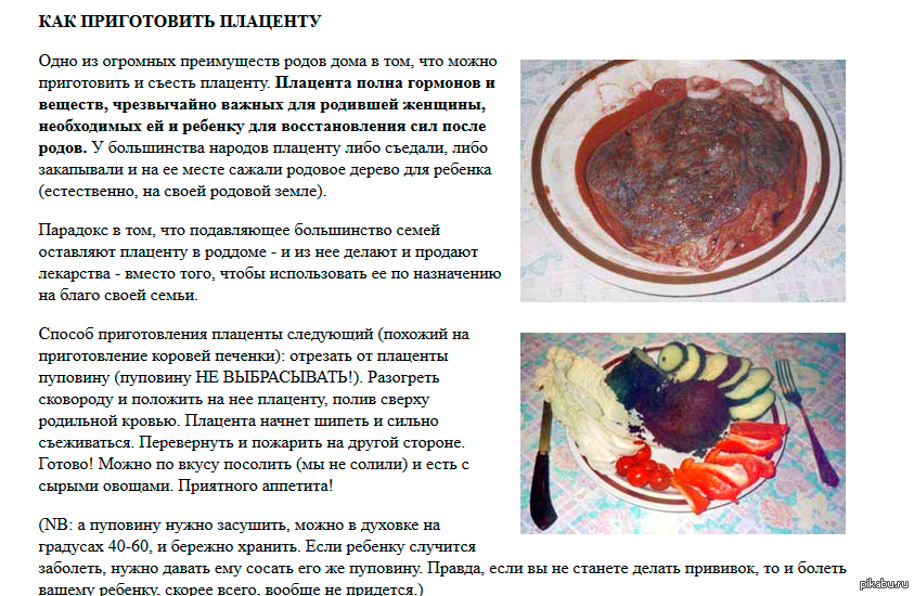 Плацента как выглядит после родов настоящая Отличный рецепт для лиги кулинаров Пикабу