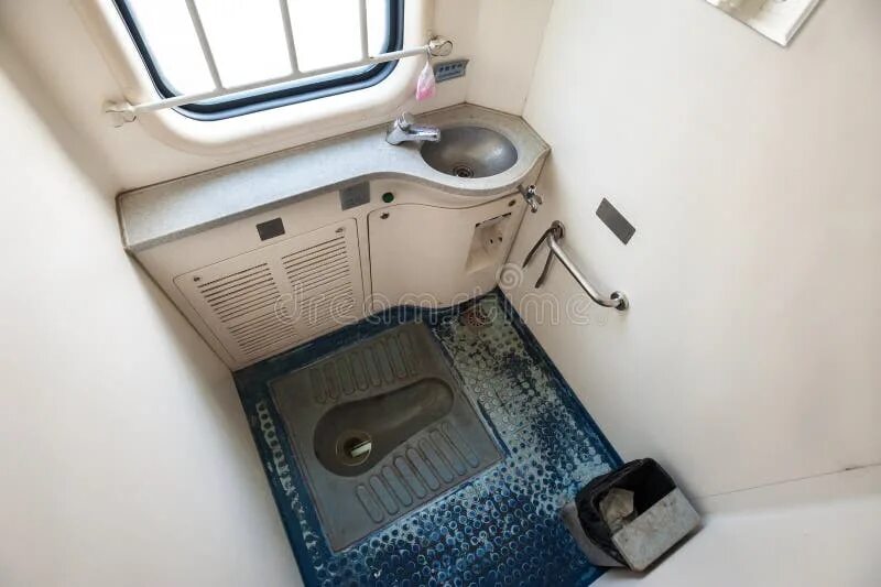 Плацкарт фото туалет Squat Toilet Onboard a Chinese Overnight Sleeper Train Editorial Stock Photo - I