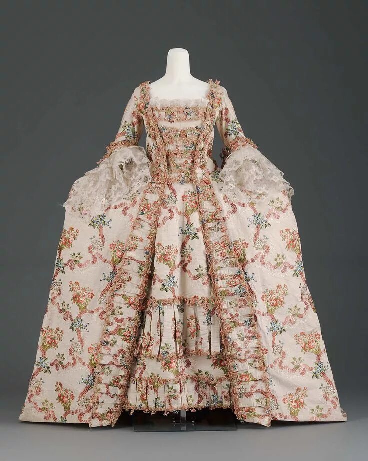 Платье 18 века фото Pair of sleeve ruffles (engageante) 18th century fashion, Rococo fashion, 18th c