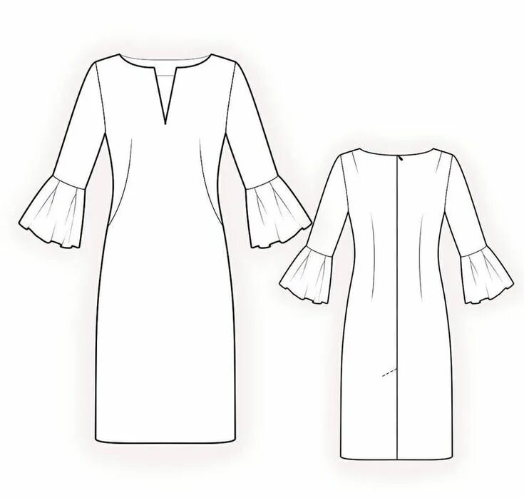 Платье а образное выкройки 4213 Women's Dress Sewing Pattern PDF S,M,L,XL / Custom Size Elegant Wedding, Of