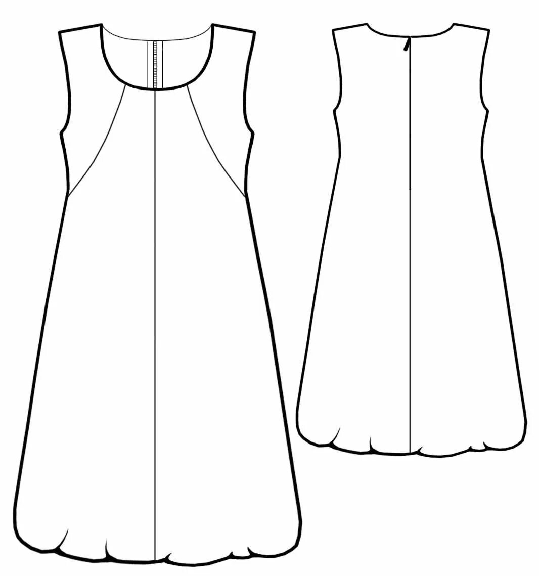 Платье а силуэта выкройка Платье-Трапеция - Выкройка #5748. Made-to-measure sewing pattern from Lekala wit