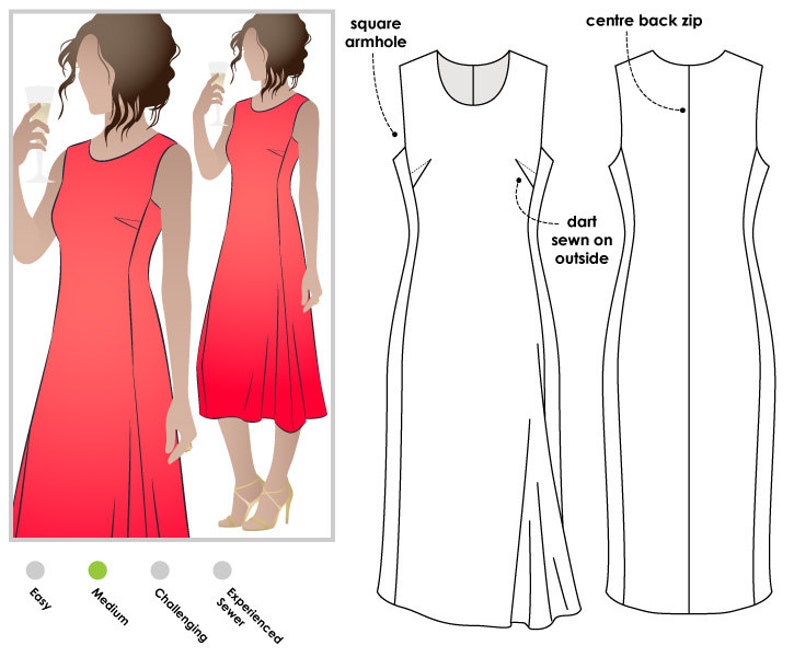Платье анна выкройка Sewing Pattern by Style Arc Agnes Designer Dress Sizes 10 Etsy